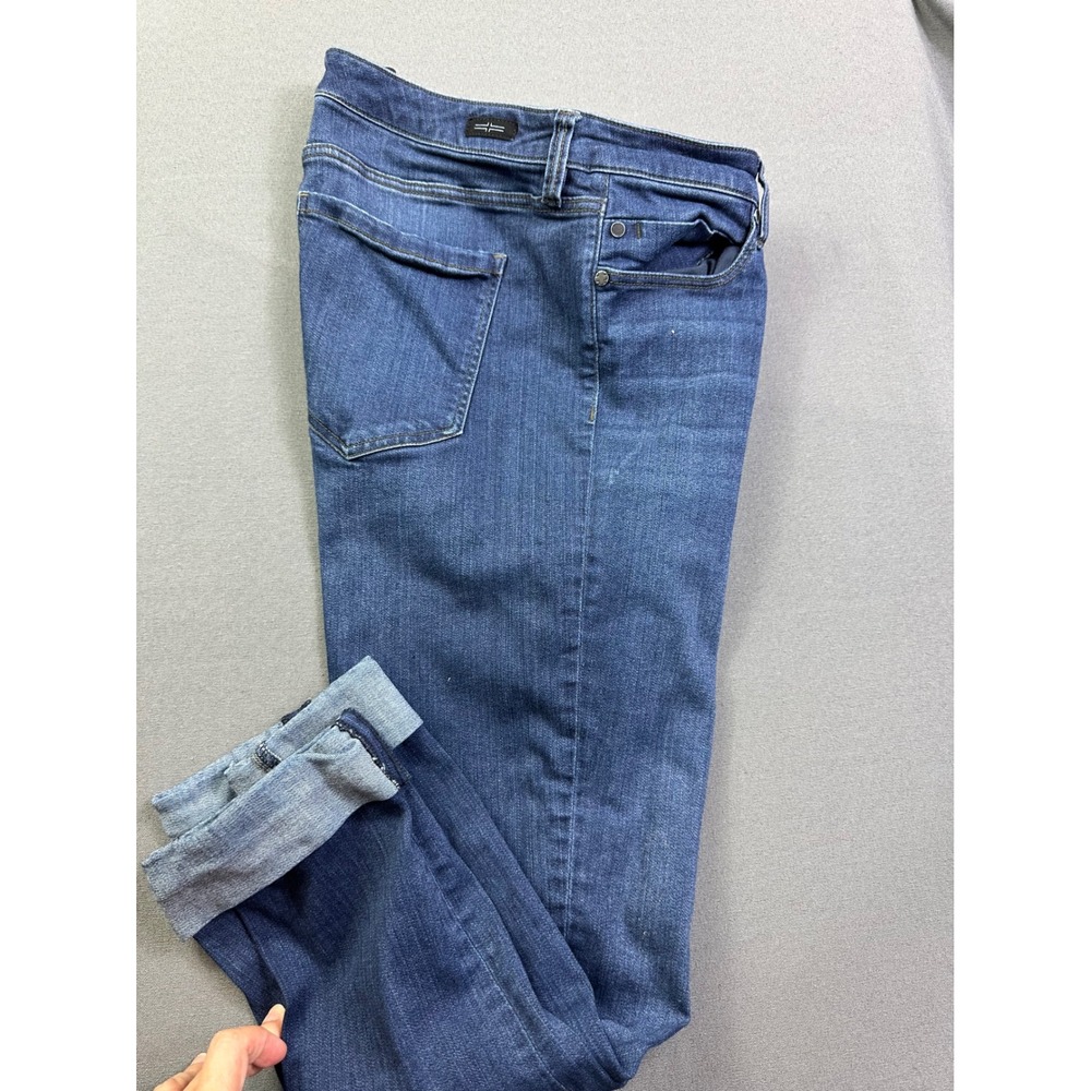 Liverpool Los Angeles Gia Glider Crop Skinny Jean Indigo Blue Cuffed Women 14/32